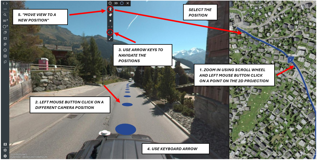 Screenshot showing 4 ways of adjusting camera position