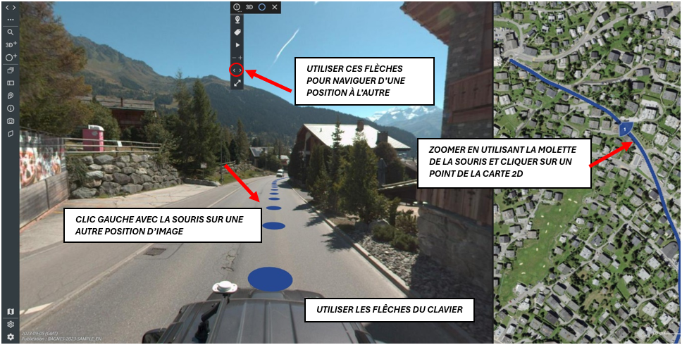 Capture d'écran montrant 4 façons de régler la position de la caméra.