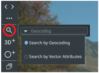 Screenshot showcasing how to access geocoding option on the sidebar