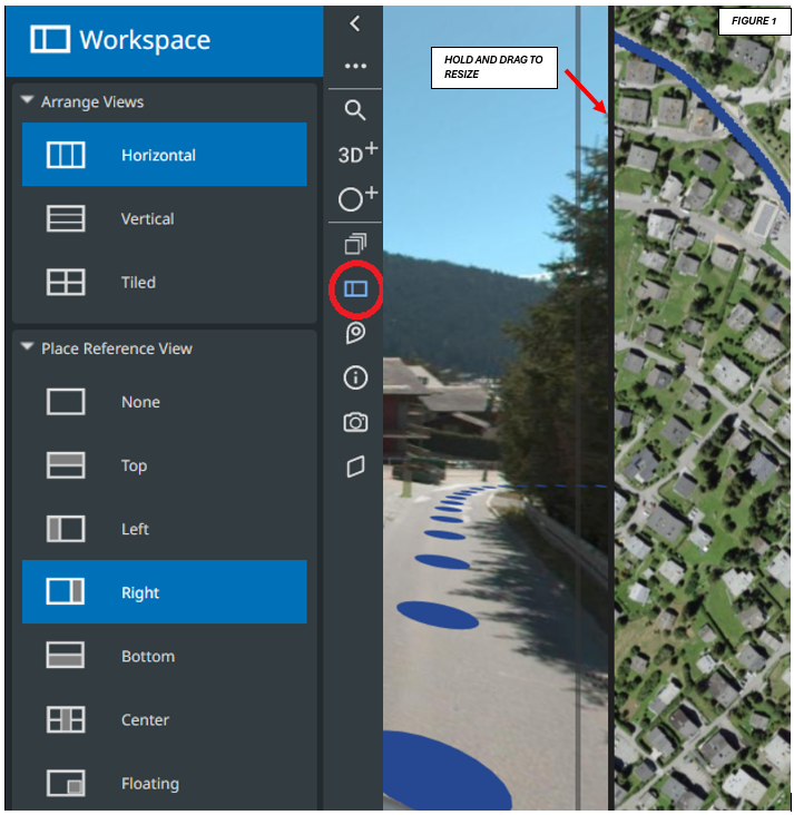 Screenshot showcasing how to rearrange workspace by clicking workspace button on the sidebar